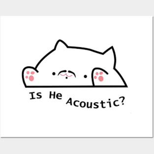 is he acoustic cat meme goat mustache Posters and Art